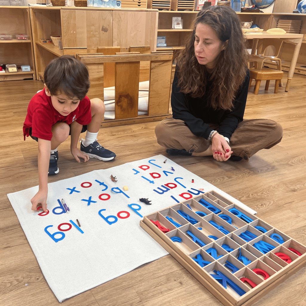 User interface mockup of the Admissions megamenu for St. Christopher's Montessori School, featuring links for the application process and tuition fees.