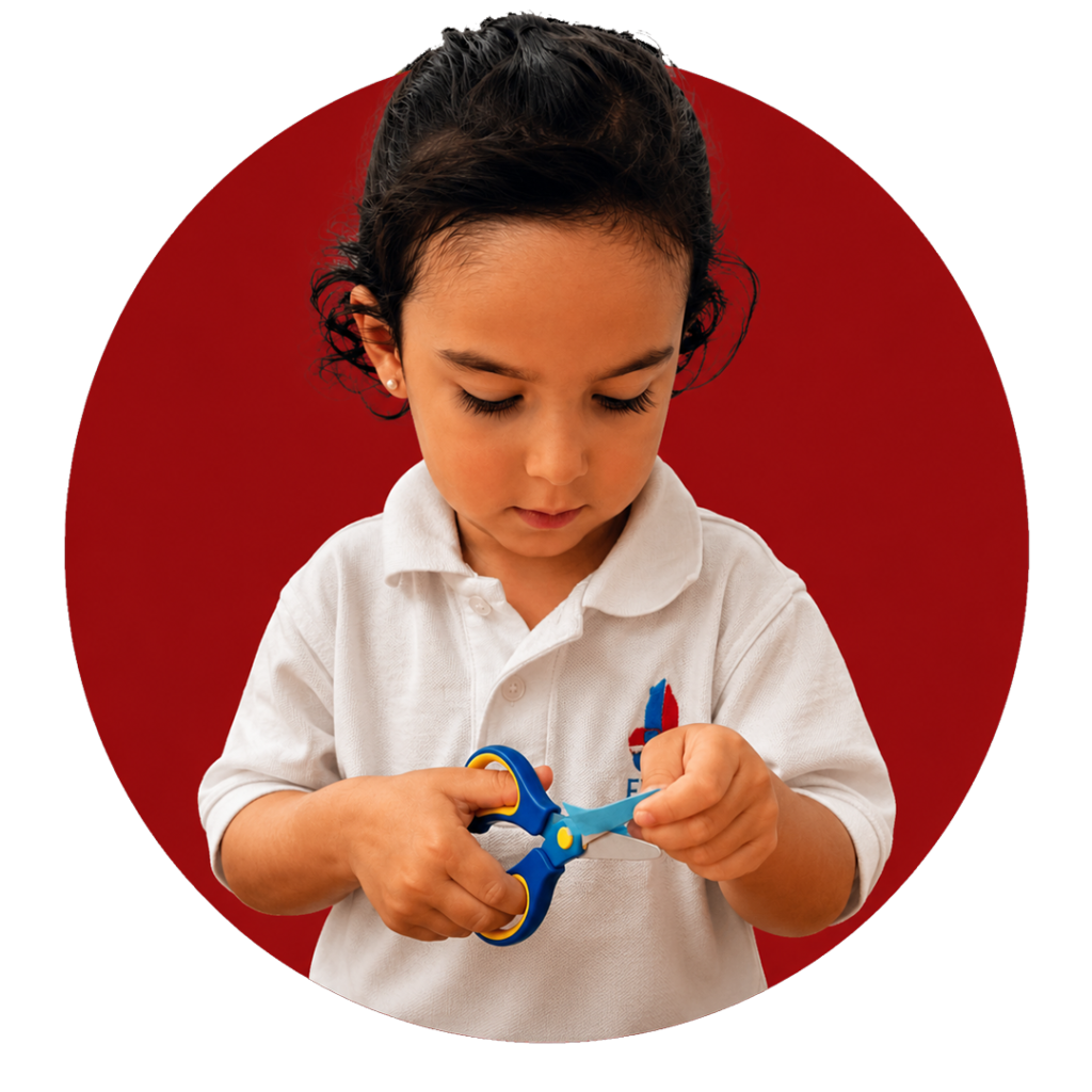 Preschool students using hands-on Montessori learning materials in a classroom at St. Christopher's By-the-Sea in Key Biscayne, Florida.