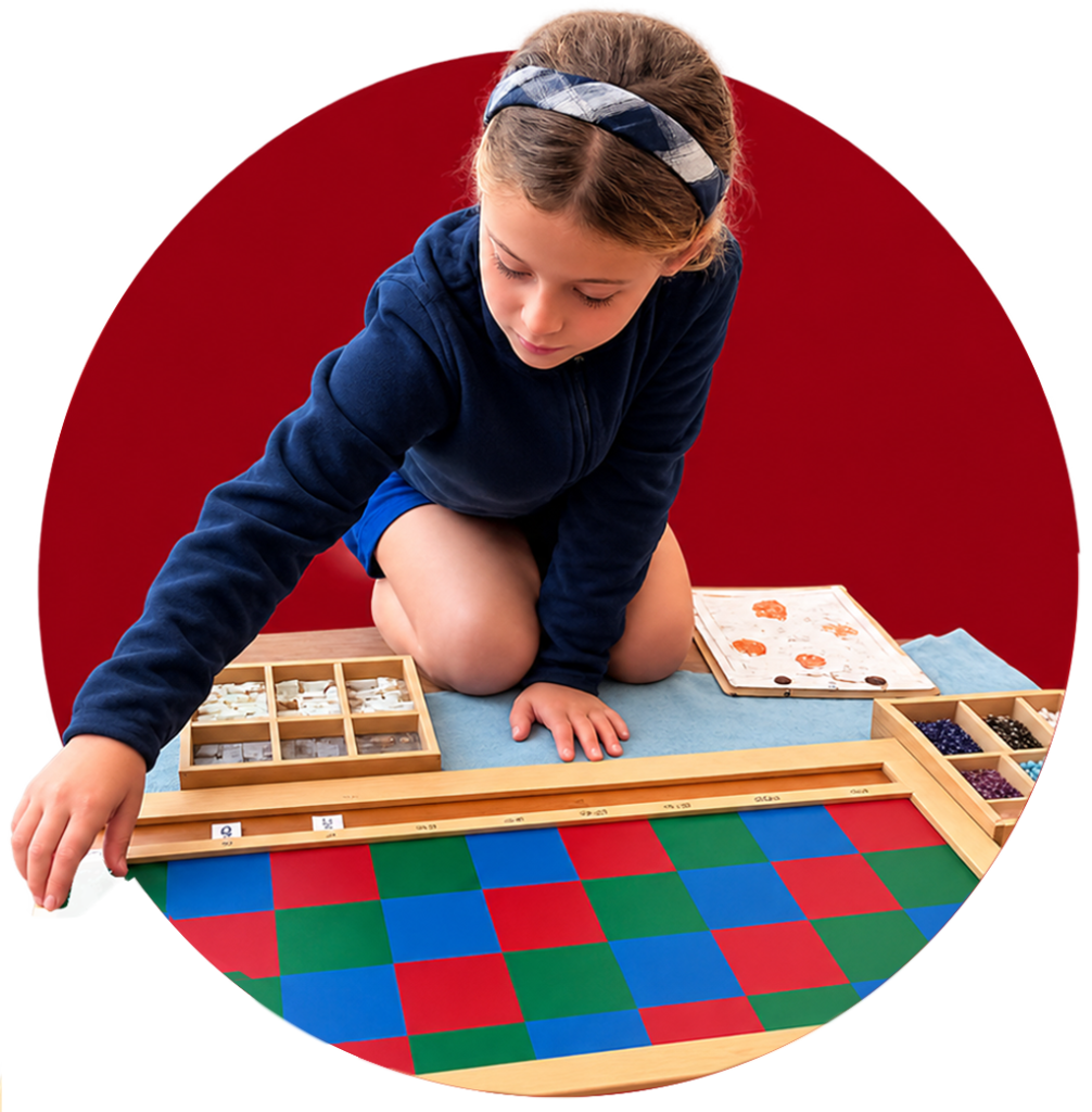 Lower Elementary Montessori students at St. Christopher's By-the-Sea Montessori School